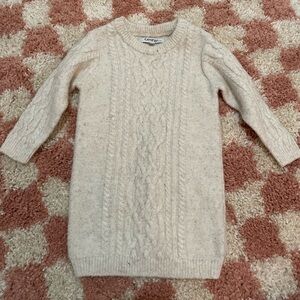 George Cable Knit Sweater Dress in Cream